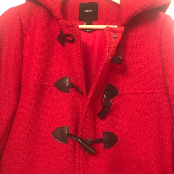 Red Coat W/ hoodie - Picture 2 of 5